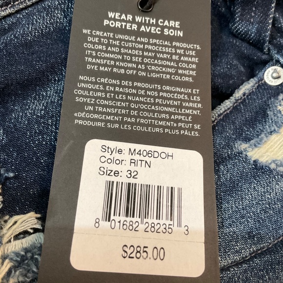 Hudson Los Angeles The Blinder Biker Blue Jeans - NWT - Size 32 - Picture 9 of 10